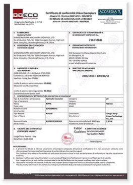 Certificate of conformity